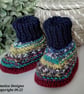 Baby Hand Knitted Booties 0-3 months size  - Image 1