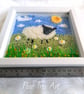 "Hello Spring"  Sheep Textile Art  - Image 3