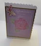Hand Embossed Rose & Butterfly Thank You Card 