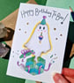 Ghost birthday card, Happy birthday to boo! Funny friend spooky birthday card  - Image 2