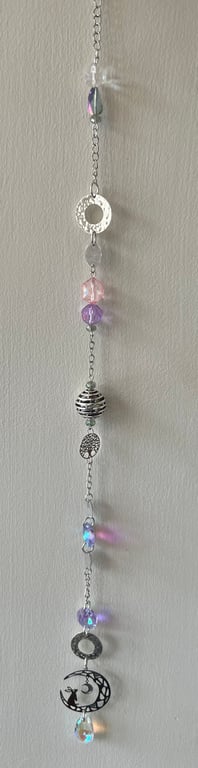 Handmade Beaded Suncatcher - Hare and Moon