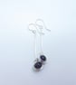 Amethyst long drop earrings - sterling silver  - February birthstone - Image 2