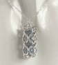 Sterling Silver Captured Angelite Chainmaille Pendant - Image 1