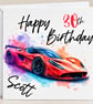 Personalised Birthday Card for Him - Racing Car Birthday Card - Sports Car Card - Image 6