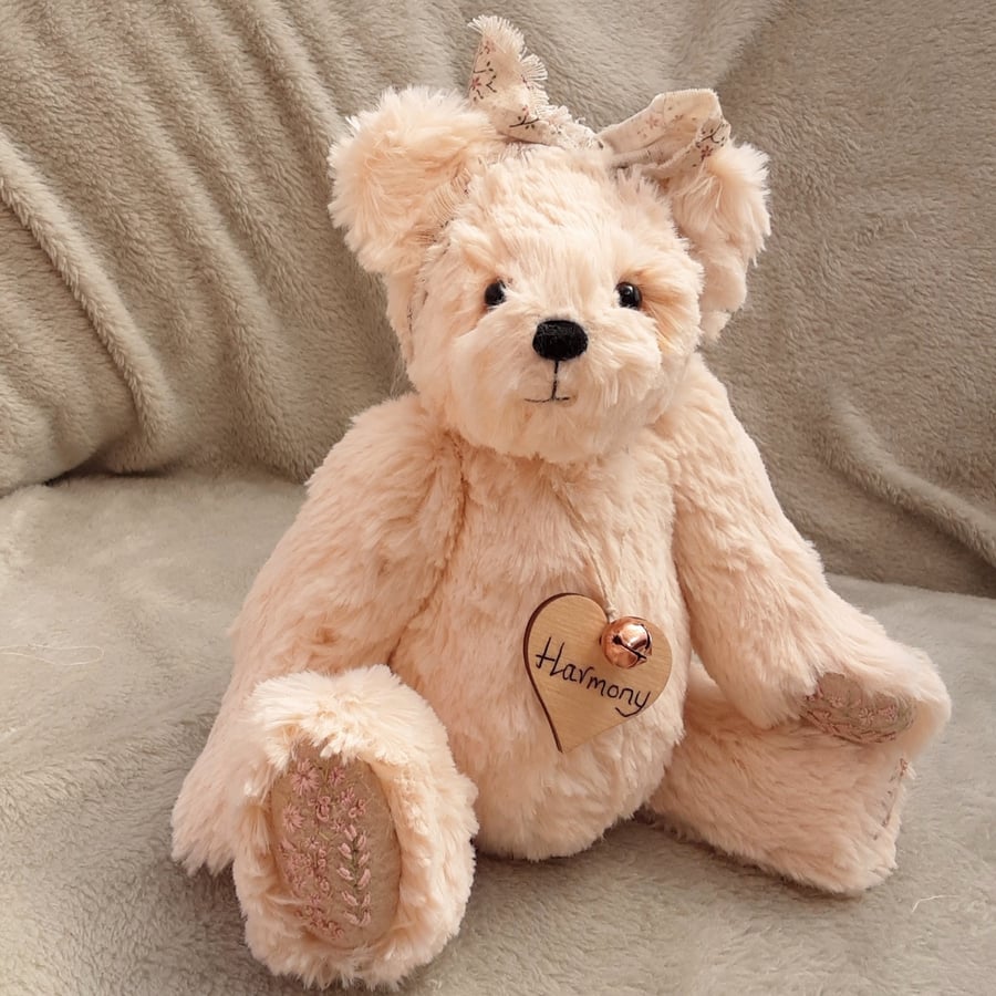 Collectable Artist Bear,, hand embroidered teddy bear, handmade bear by Bearlesc