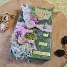 Fairytale Whimsy keepsake textile art altered book.