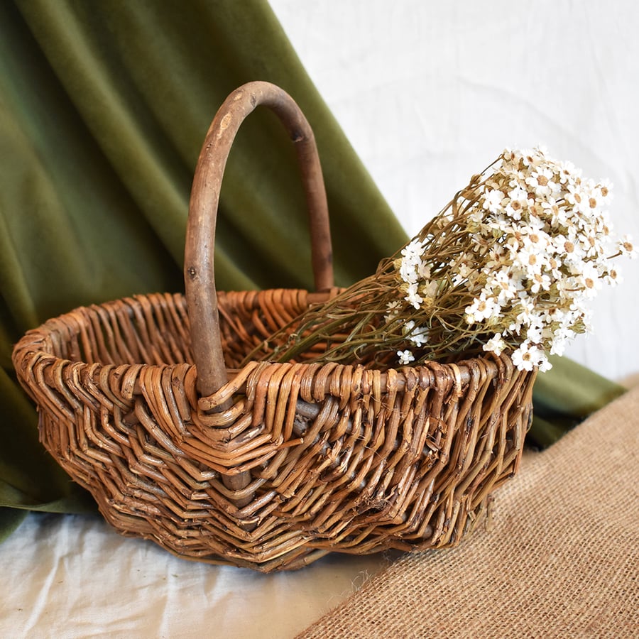 Nutley's Beautiful Small Hand-Made Rustic Willow Garden Trug