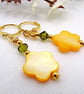 Spring Flower Shell and Crystal Earrings - Image 1