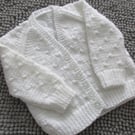 Summer Seconds 18" White Baby Knots Cardigan