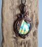 Natural Large Labradorite & Copper Pendant Necklace Gift Crystal Jewellery - Image 2