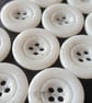 20.3mm 32L Vintage style Buttons White Horn and Solid Black (Polyester) - Image 3