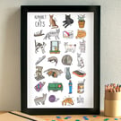 Cat Alphabet Art Print