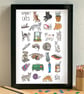 Cat Alphabet Art Print