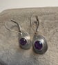Amethyst and Sterling silver earrings - dangly 