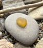 Yellow frosted Seaham Sea glass pendant shape - Jewellery quality