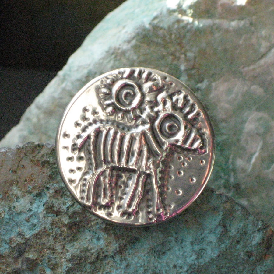  Zebra Brooch in Pewter