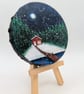 Nordic Inspired Small Round Winter Painting - Image 4