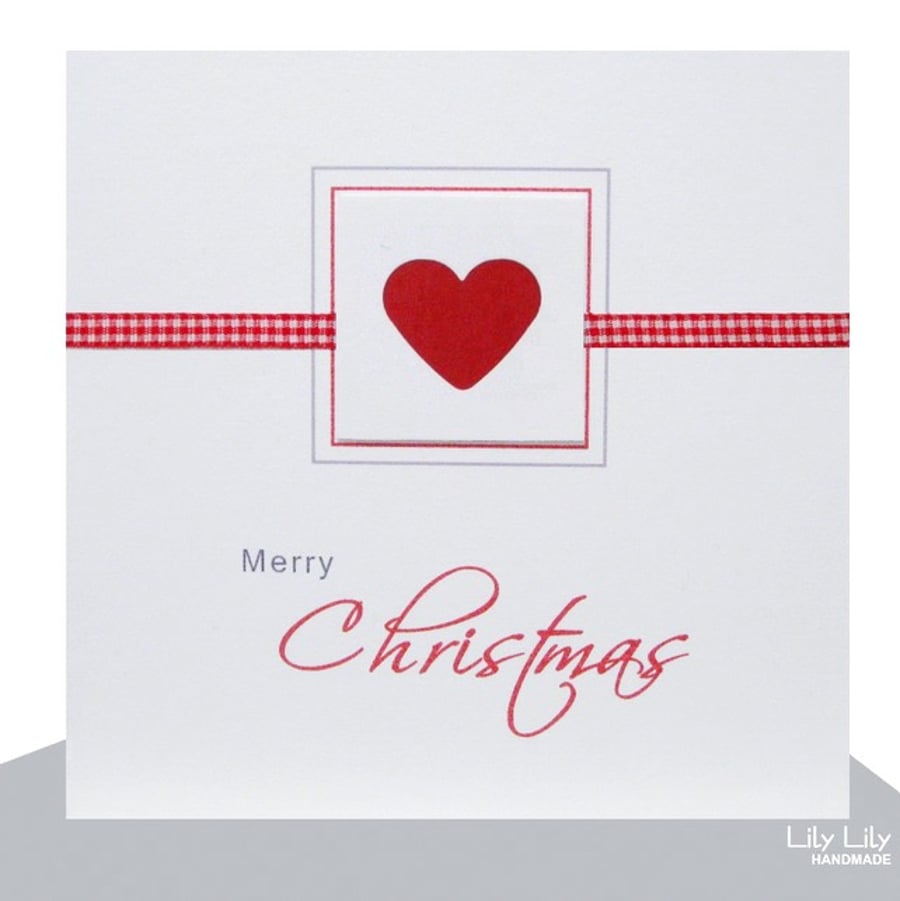 Handmade Christmas Card, Heart Design
