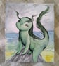 Mythical Sea Creature Original Ink & Watercolour Illustration