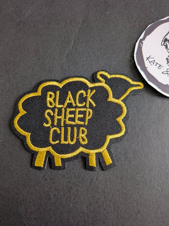 Black Sheep Club Embroidered Iron-On Patch - 8x6cm