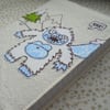 embroidered yeti monster notebook - A6