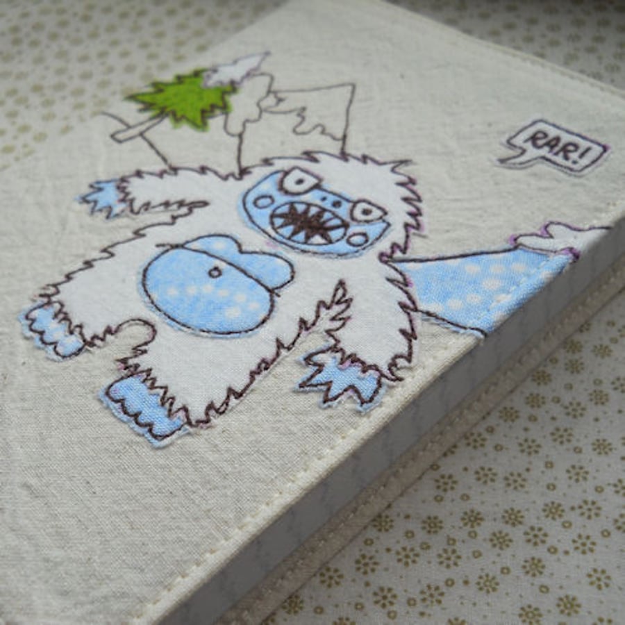 embroidered yeti monster notebook - A6