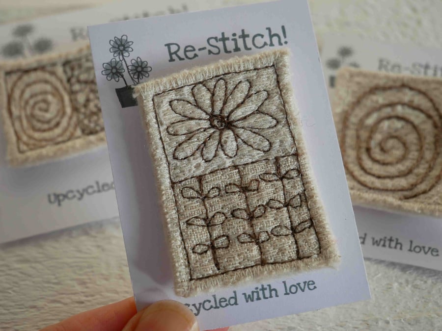 doodle design brooch