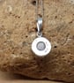 Tiny silver Rainbow Moonstone Pendant. June birthstone. - Image 5