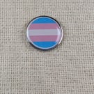 Transgender Flag Pin - Pride Themed Badge - Large Resin Topped Pin Badge