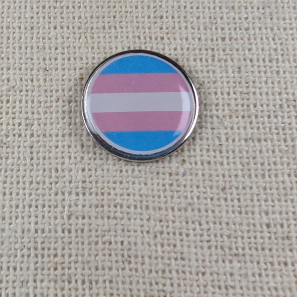 Transgender Flag Pin - Pride Themed Badge - Large Resin Topped Pin Badge