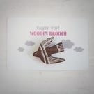 Bird Brooch, Flying Bird Pin, Nature Pin, Wooden Bird Pin, Bird Lover