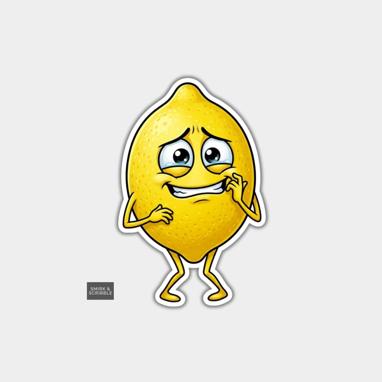 Funny Vinyl Die Cut Sticker For Adults - Sad Lemon