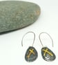 Josefina by Fedha - oxidised, embossed sterling silver dangles, Keum Boo detail - Image 2