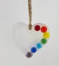 Just because... Wispy white heart, rainbow colours & personal message  - Image 3