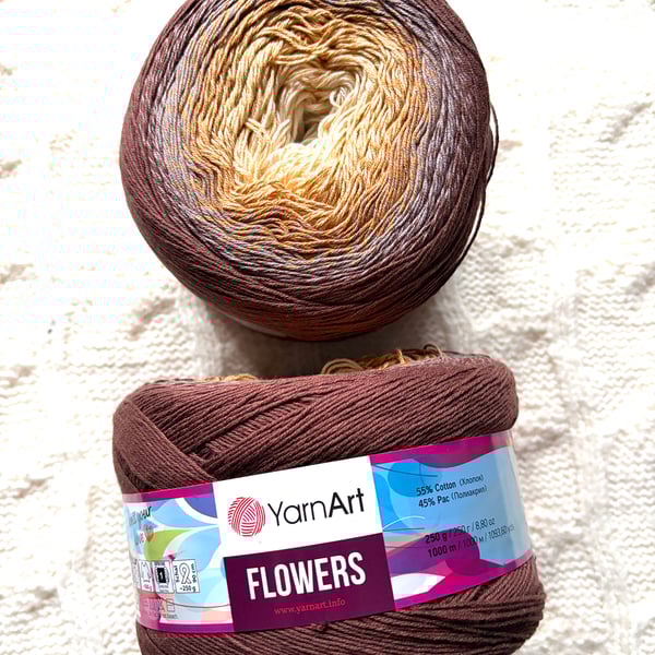 1 cake x 250g YarnArt Flowers Yarn Cake - Colour 284 : Cotton Blend