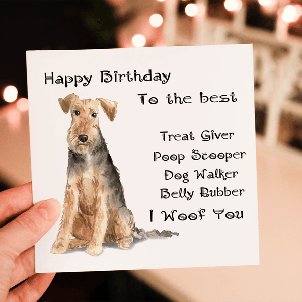 Welsh Terrier Dog Birthday Card, Dog Birthday Card, Personalized Dog Breed