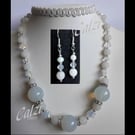 Iridescent Stars Beaded Necklace & Earrings Set