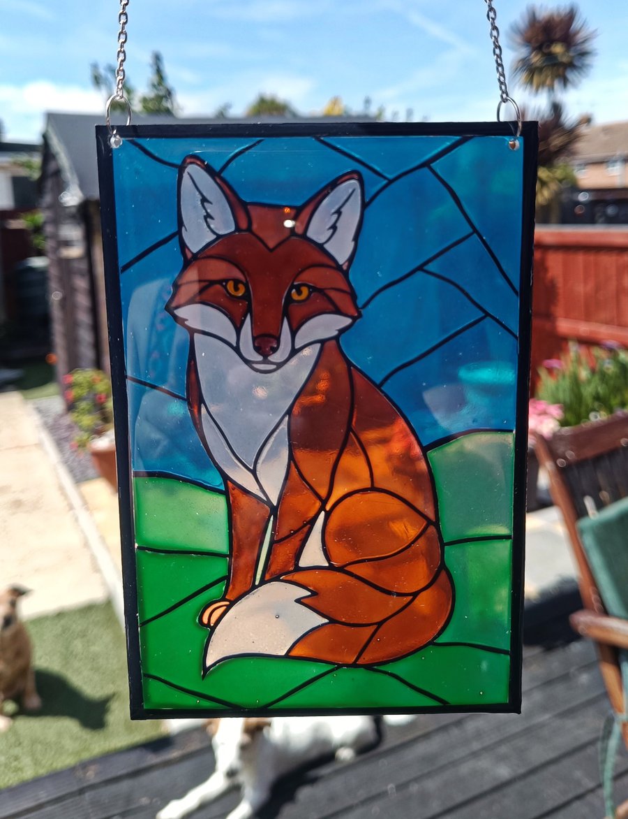 Faux Stained Glass Fox