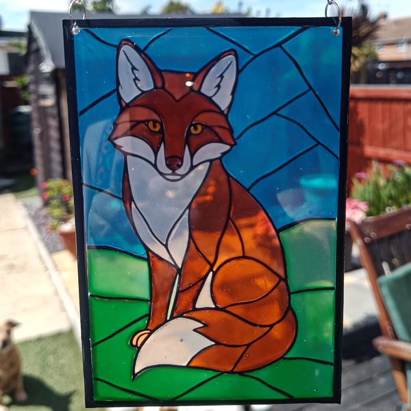 Faux Stained Glass Fox