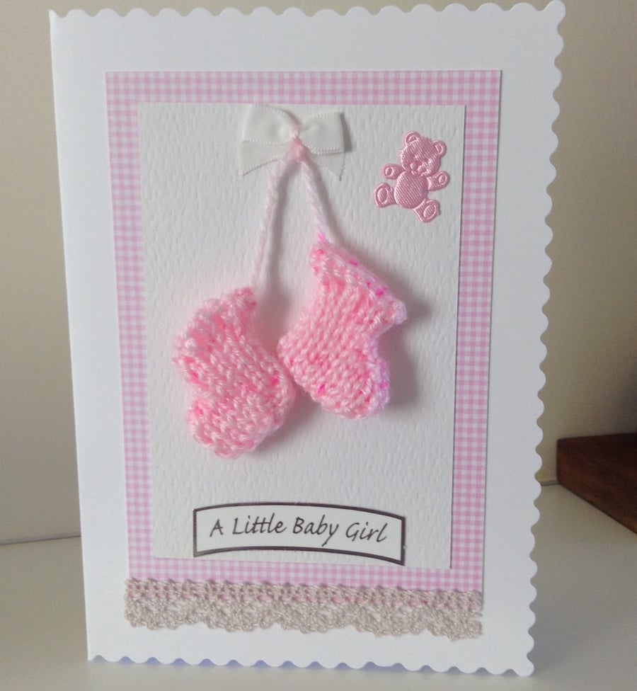 Handmade Card for a New Baby Girl