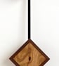 Diamond Pendulum Wall Clock In Olive Wood and Black Walnut with Inlaid Markers. - Image 8