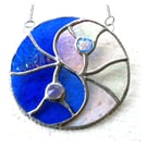 Yin Yang Suncatcher Stained Glass Handmade Blue