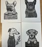 Freshly printed Greyhound linocut print A5 - Image 5