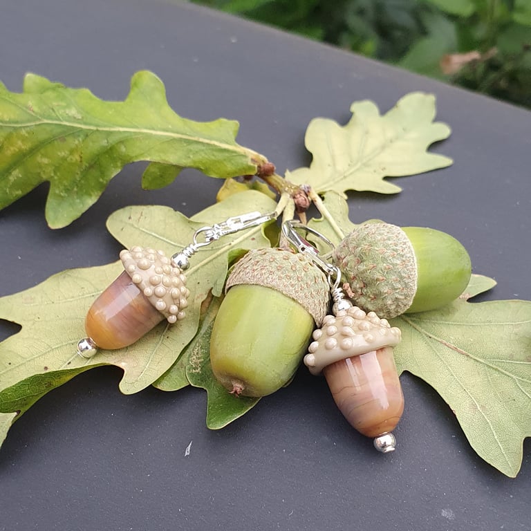 Tiny Glass Acorn Stitch Marker