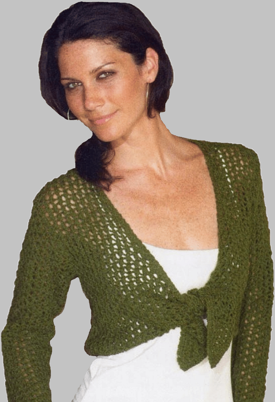 VINTAGE KNITTING PATTERN PDF Lace Cardigan with Tie