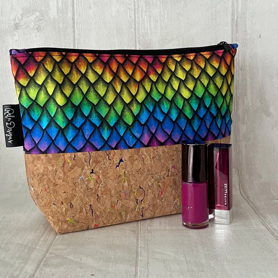 Makeup bags, rainbow dragon print