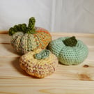 Mint pastel crochet pumpkin trio 