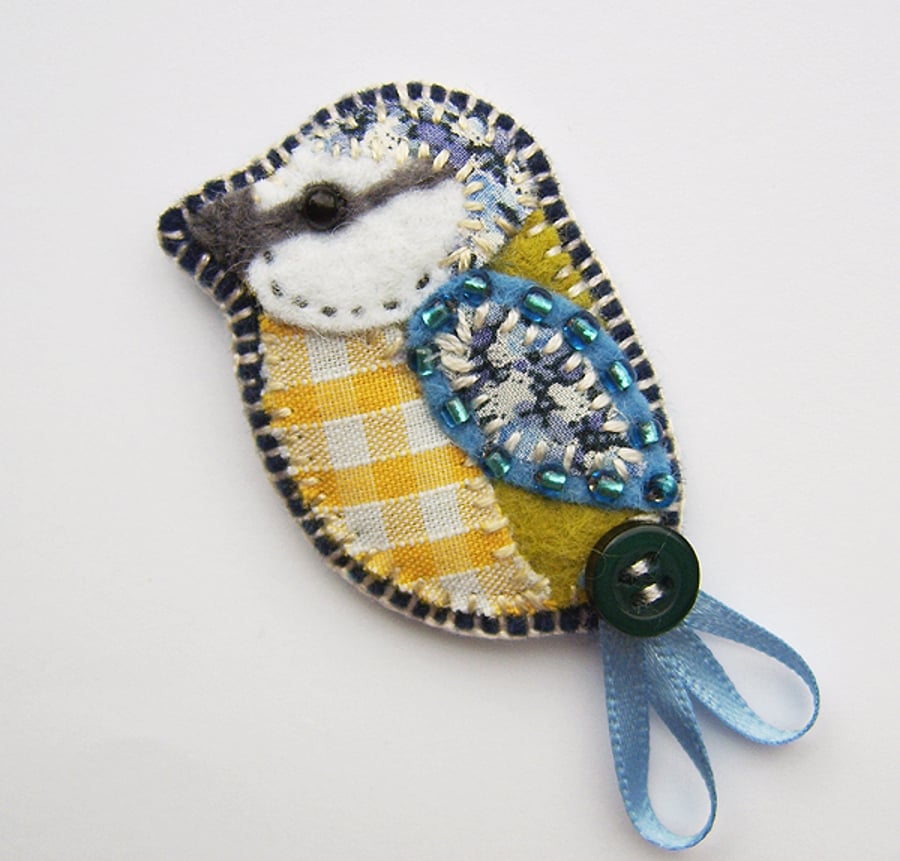 Blue Tit Brooch