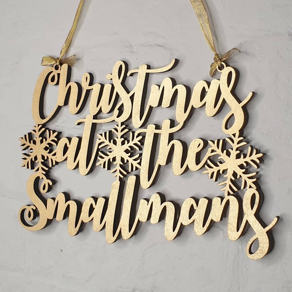 Personalised Christmas at Hanging Sign