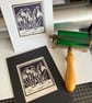 Lino Print - "Small Snowdrops" - Image 2